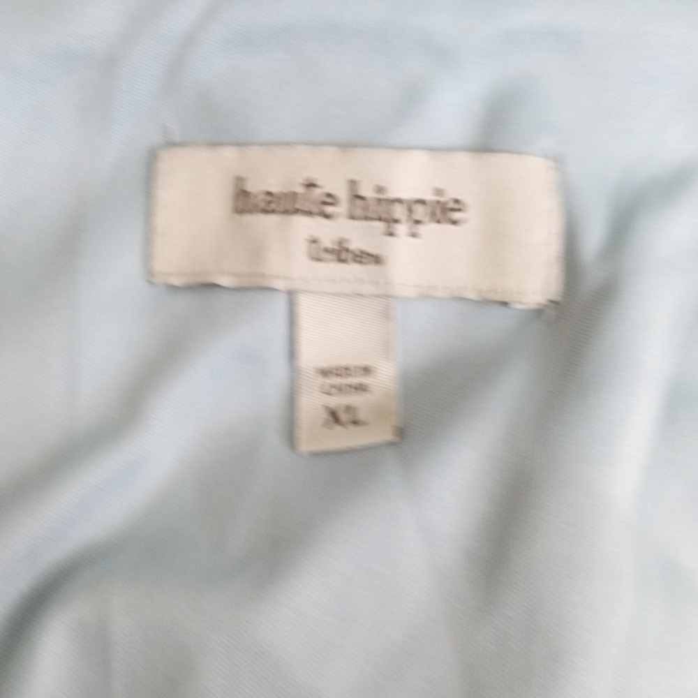 HAUTE HIPPIE Blue Sky Cherry Blossoms Ruffled Maxi Dress | XL - Picture 10 of 10